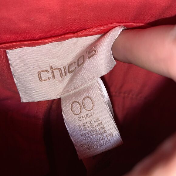 Chico’s Women’s Crop Pants Size 00 Pink Mid Rise - Picture 2 of 6